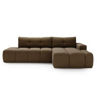 ECKSOFA Montero Bouclé-Stoff Braun Rechts - Braun, Holz/Textil (280/177cm) - Graingold