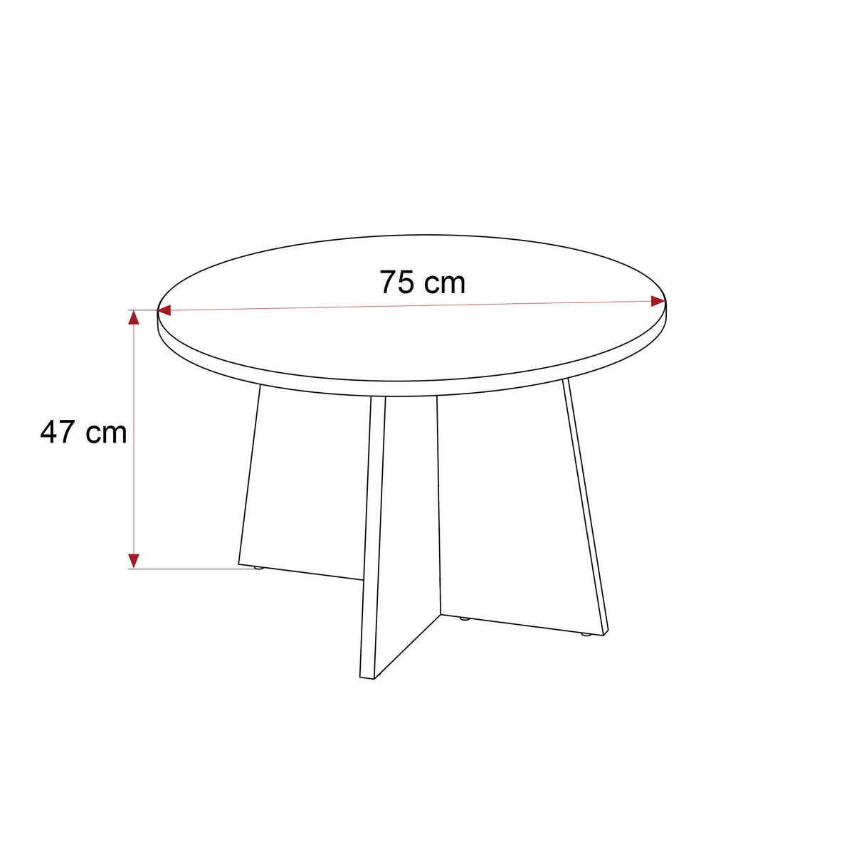 BELLAGIO – větší konferenční stolek Ø 75 cm, ořech Royal - kašmírová, kompozitní dřevo (75/75/47cm) - Idohome