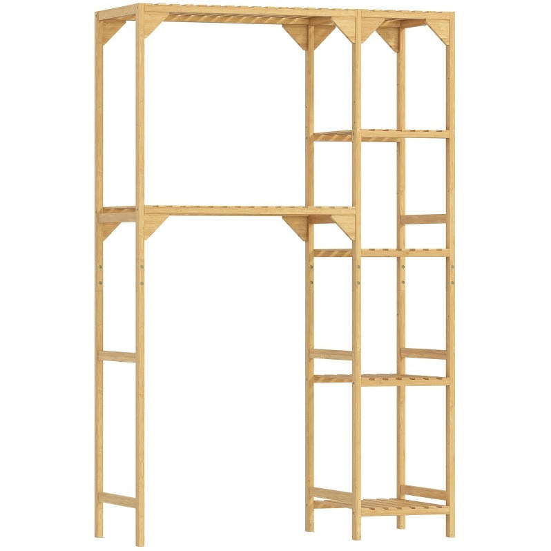STANDREGAL 100/40/157 cm mit 7 Ablagen und variabler Seitenmontage, Natur - Naturfarben, Naturmaterialien (100/157/40cm) - Redom