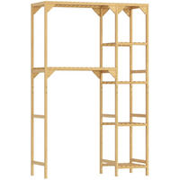 STANDREGAL 100/40/157 cm mit 7 Ablagen und variabler Seitenmontage, Natur - Naturfarben, Naturmaterialien (100/157/40cm) - Redom