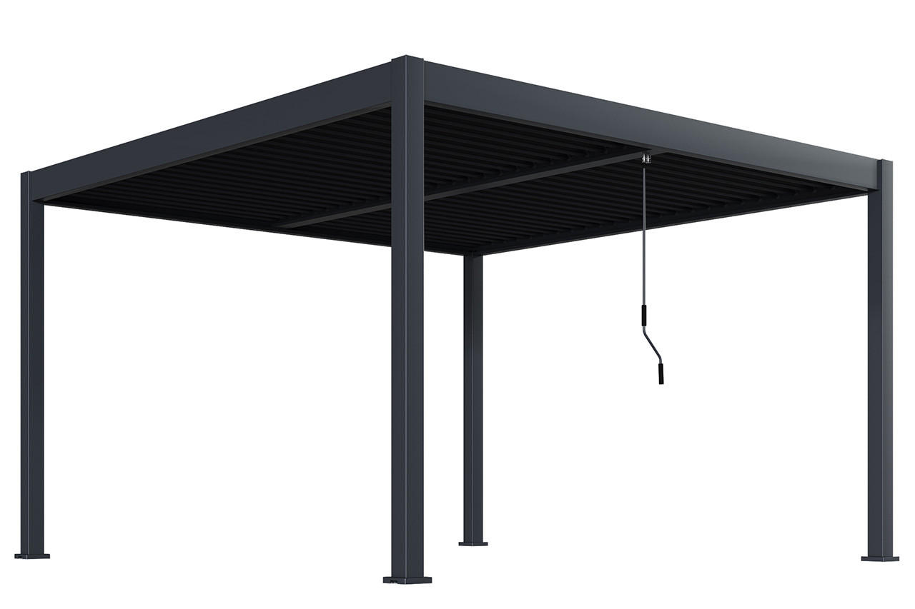 LAMELLENDACH-PERGOLA Oasis 4 x 4 m Anthrazit Aluminium - Grau, Kunststoff (80/175/120cm) - Green Spirit