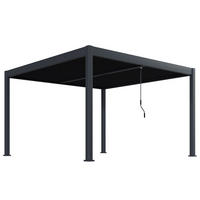 LAMELLENDACH-PERGOLA Oasis 4 x 4 m Anthrazit Aluminium - Grau, Kunststoff (80/175/120cm) - Green Spirit