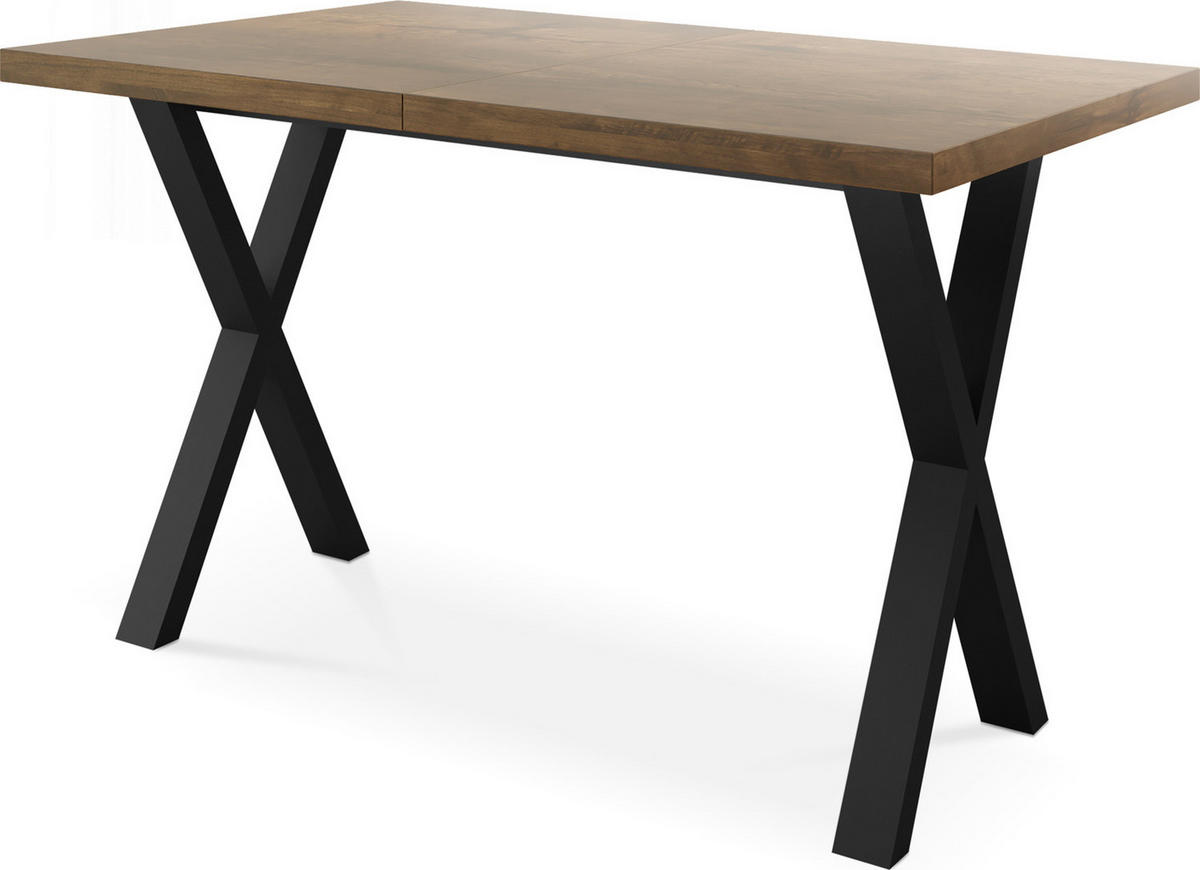 ESSTISCH Blake rechteckig ausziehbar, Lefkas Eiche 140-240/80/76 cm - Alteiche/Schwarz, Holzwerkstoff/Metall (140/80/76cm) - WFL GROUP