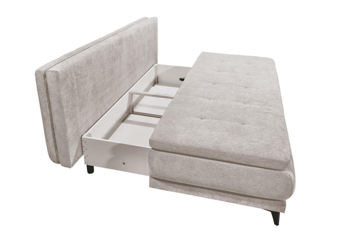 SCHLAFSOFA mit Bettkasten und Schlaffunktion - Silberfarben/Schwarz, Holz/Kunststoff (210/96/106cm) - ed exciting design