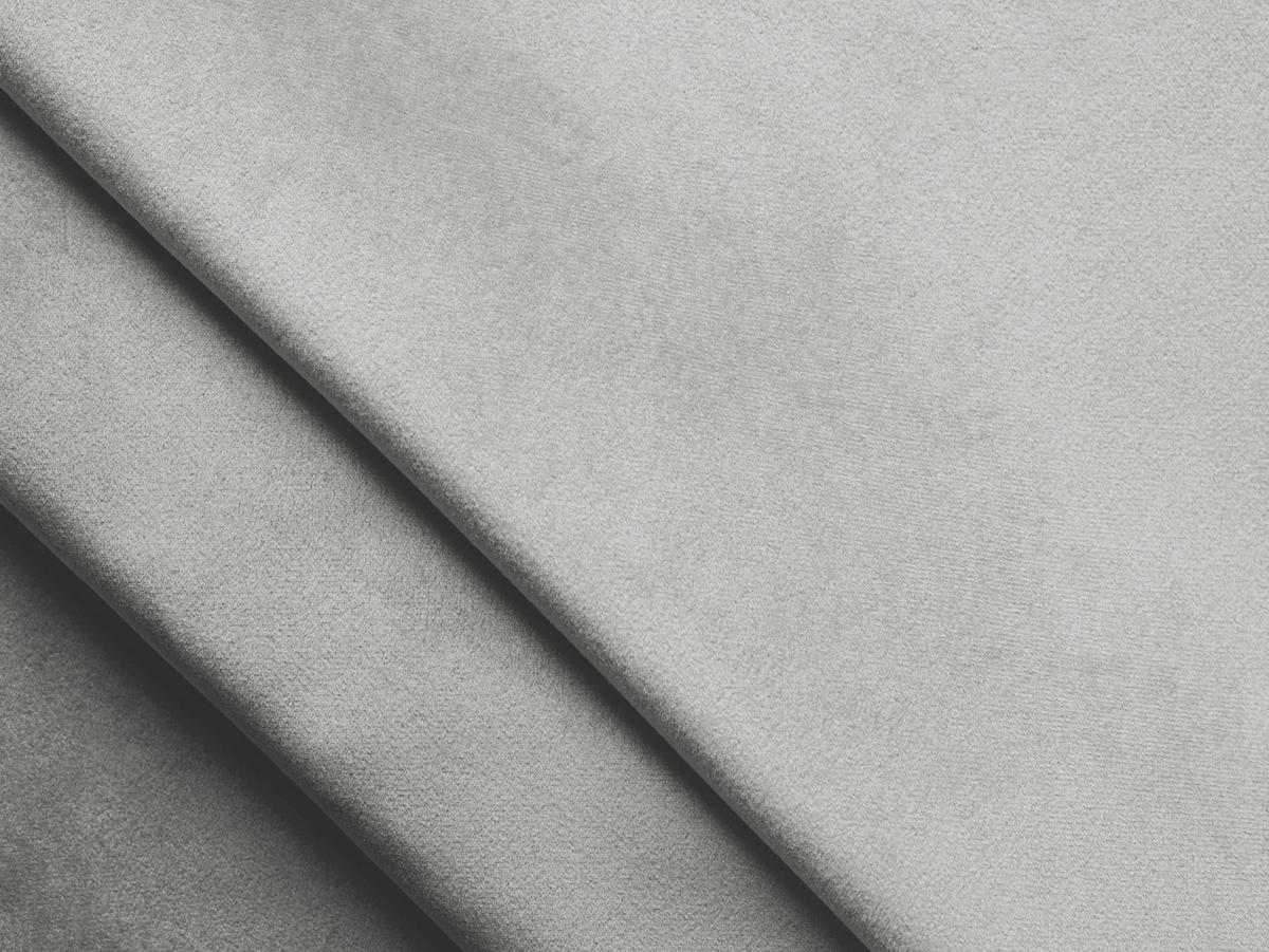 POUF Samt Stoff Grau - Silberfarben/Schwarz, Holzwerkstoff/Kunststoff (75/37/75cm) - Makamii