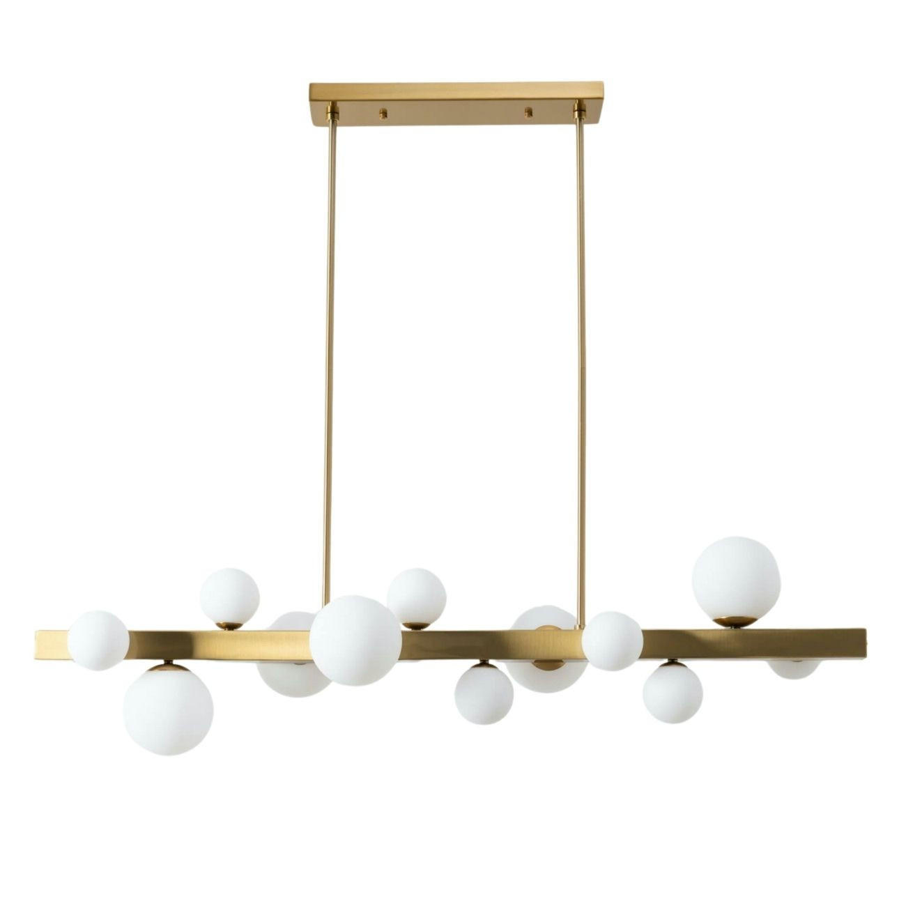 HÄNGELEUCHTE Oromia, Gold / Messing, 110cm - Goldfarben, Glas (110/35/17cm) - KOSILUM