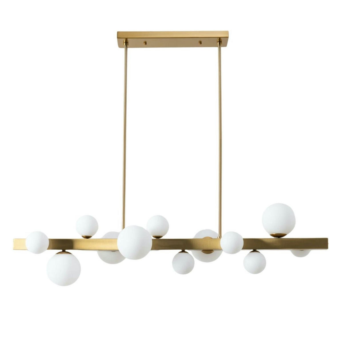 HÄNGELEUCHTE Oromia, Gold / Messing, 110cm - Goldfarben, Glas (110/35/17cm) - KOSILUM