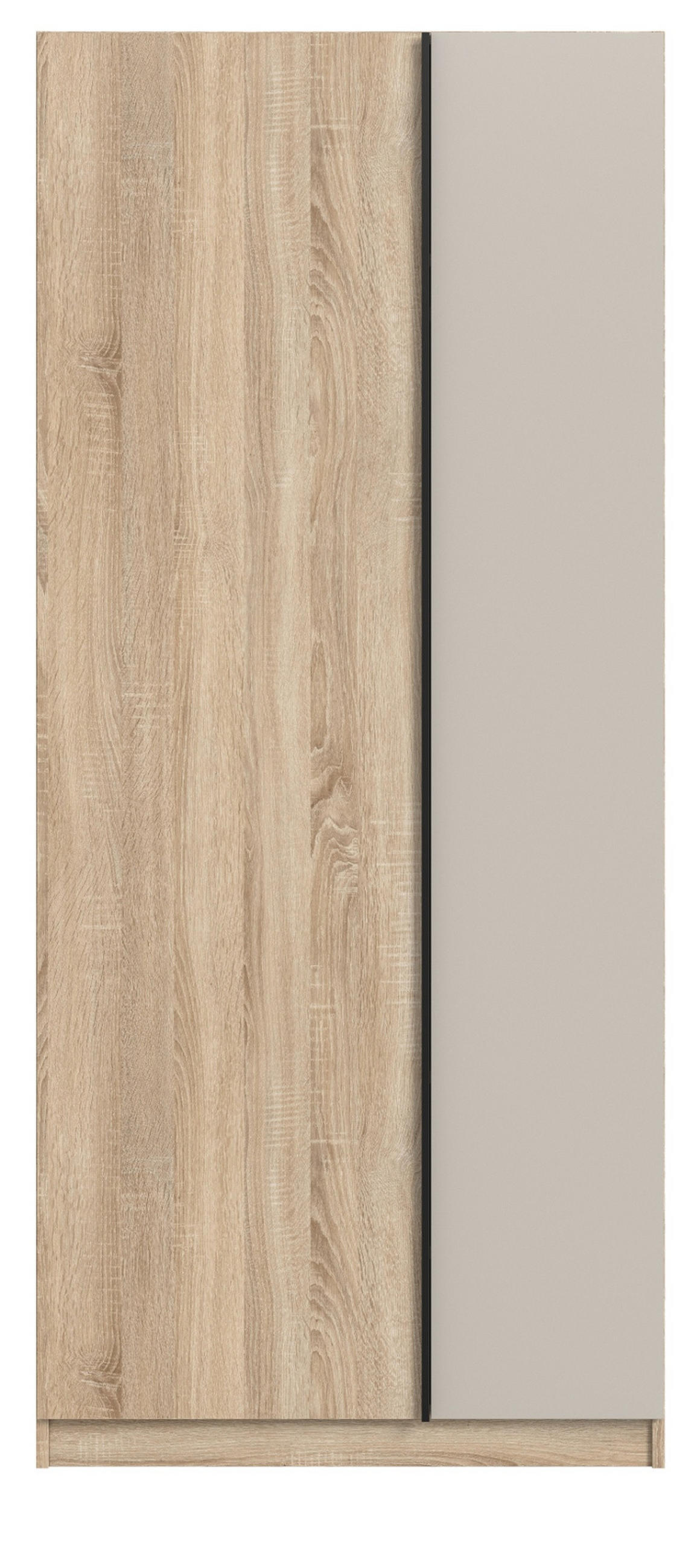KLEIDERSCHRANK Eiche Sonoma, Kaschmir 2-türig 80 x 183 cm, Drehtürenschrank inklusive Einlegeböden - Kaschmir/Eichefarben, Holzwerkstoff/Kunststoff (80/183/53cm) - Inn.Furn