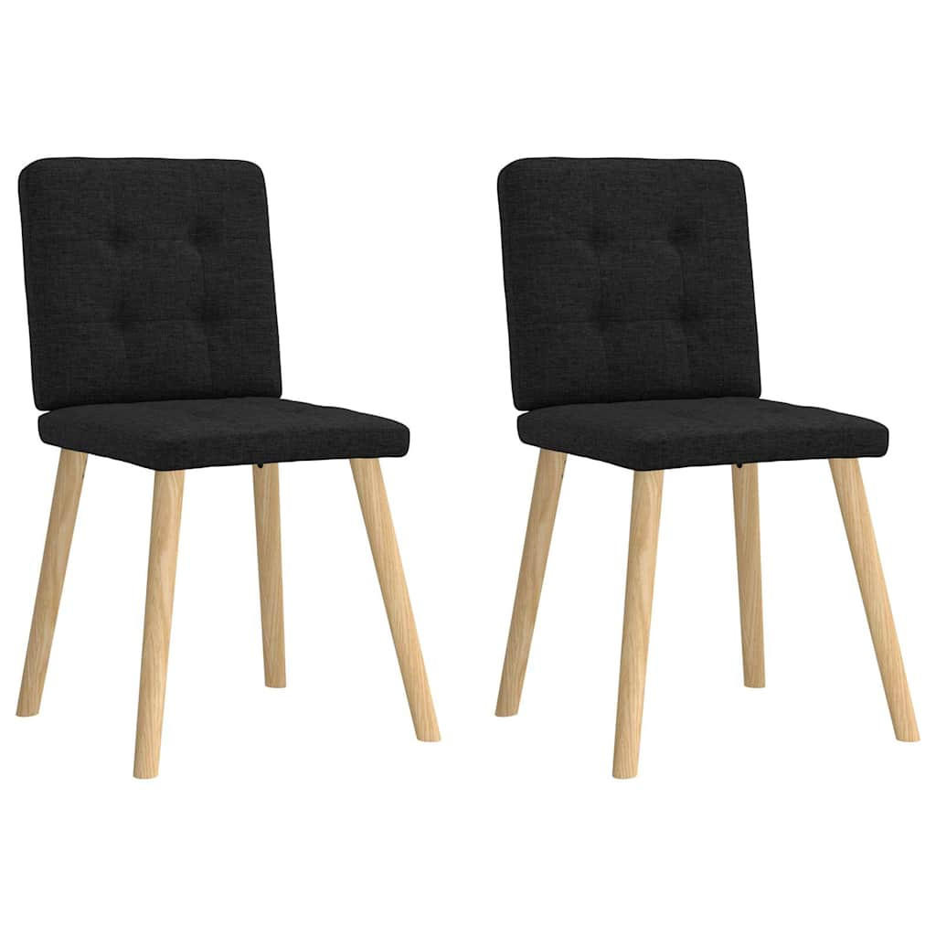 ESSZIMMERSTÜHLE 2 Stk. Schwarz Stoff 45*54*86cm - Schwarz, Metall (45/86/54cm) - ZMH