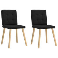 ESSZIMMERSTÜHLE 2 Stk. Schwarz Stoff 45*54*86cm - Schwarz, Metall (45/86/54cm) - ZMH