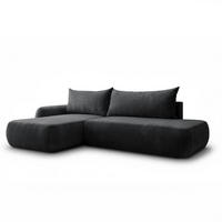 ECKSOFA GOYA mit Schlaffunktion und Bettkasten, Linke, Perfect Harmony 90 - Graphitfarben, Textil (184/302cm) - Lookway
