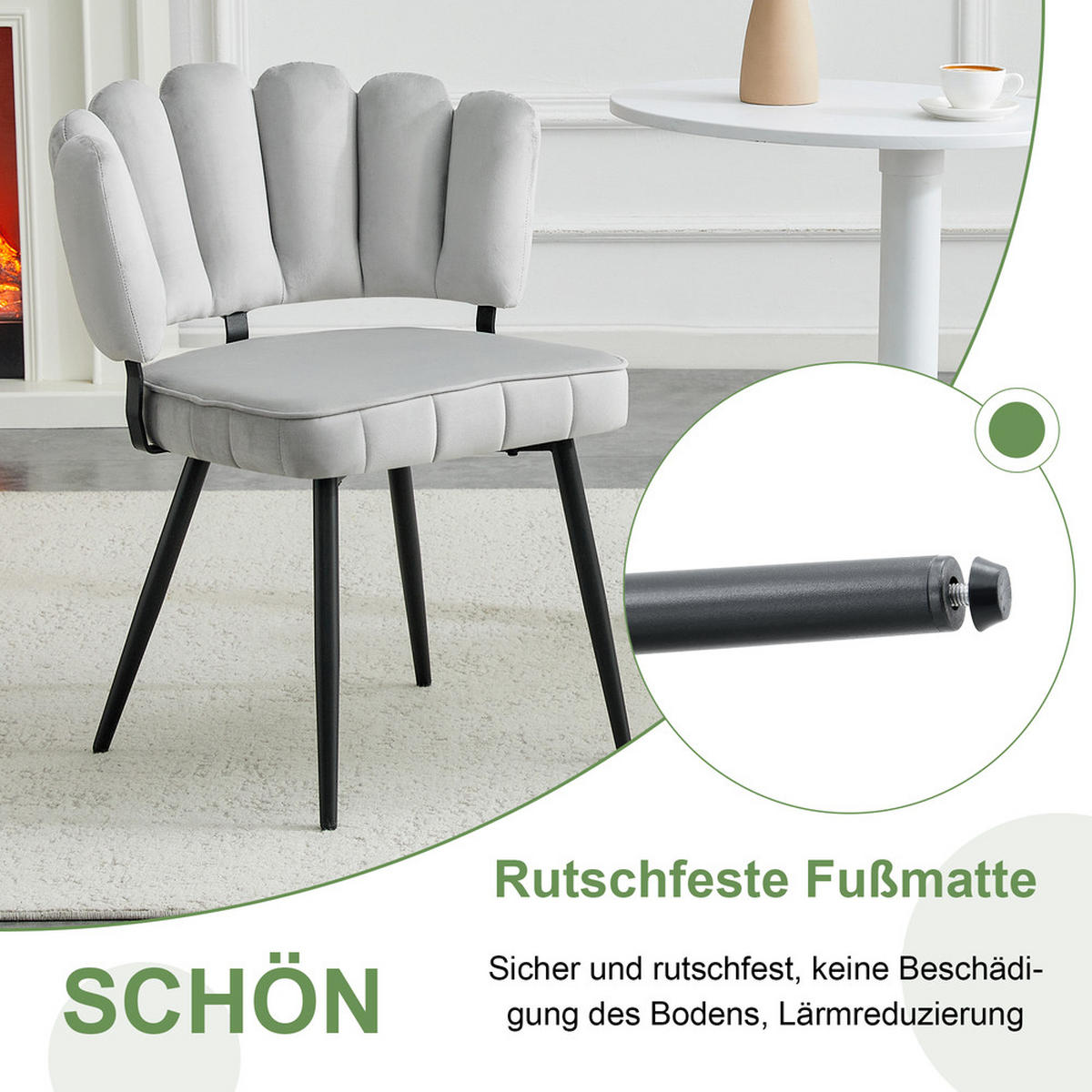 TISCHGRUPPE 3-tlg Rund 107 cm Nussbaum-Optik mit 2 Stühlen - Grau, Metall (68/25/83.5cm) - Raelunyi