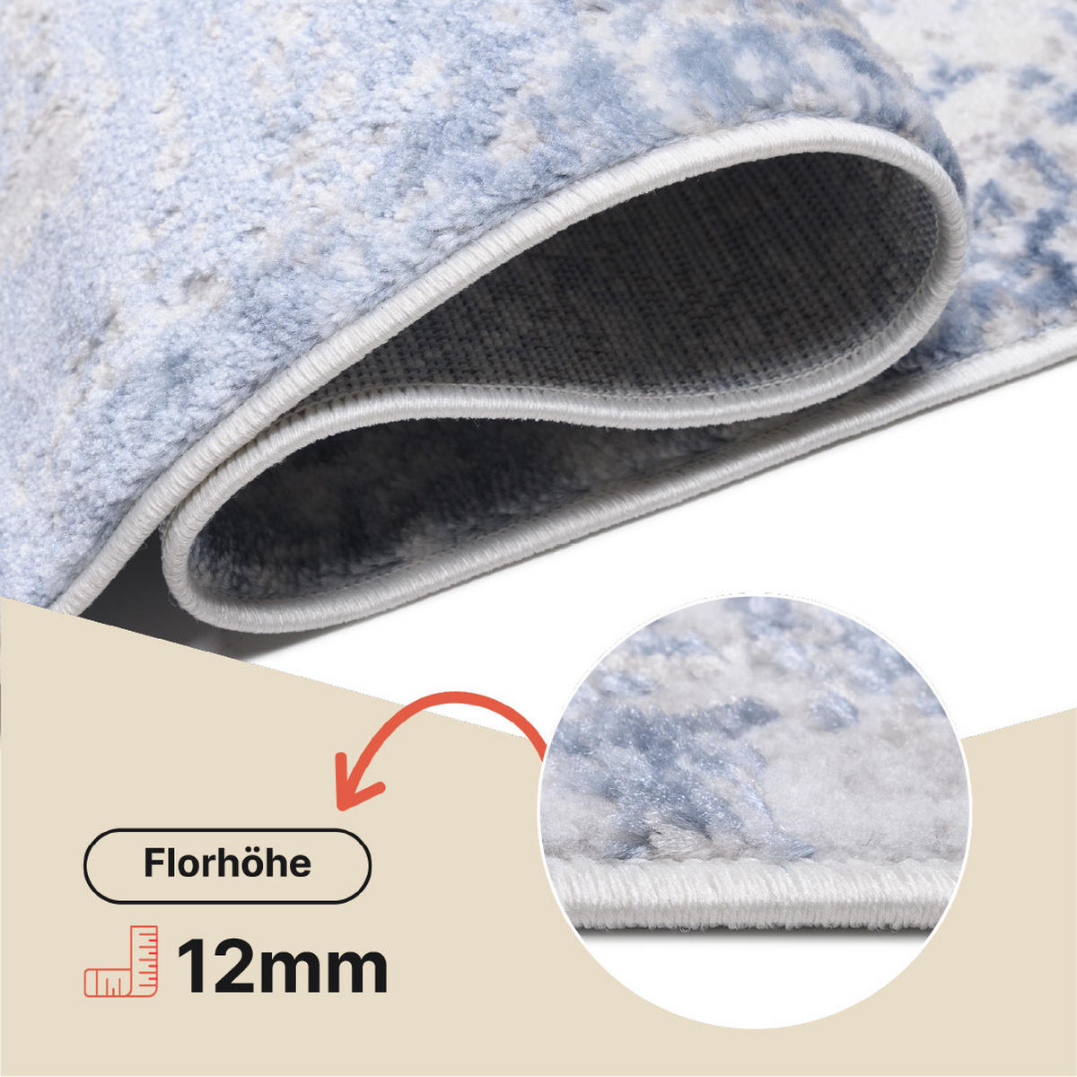 TEPPICH SKY Creme 120/180 cm - Creme, Kunststoff (120/180cm) - Tapiso