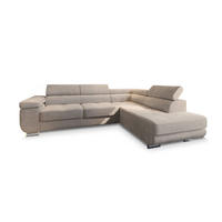 ECKSOFA APIRO R-S Beige Kordstoff mit Schlaffunktion - Beige, Holz (276/202cm) - MASSENO