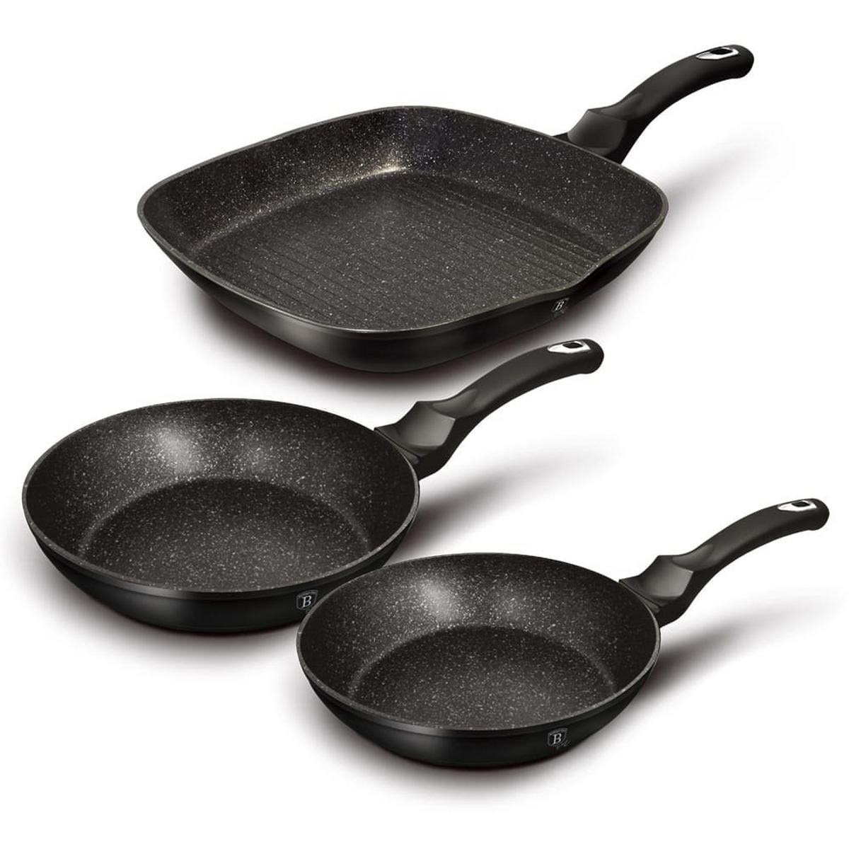 PFANNENSET Schwarz 28/28/4.1 cm BH6157 - Schwarz, Metall - Berlinger Haus