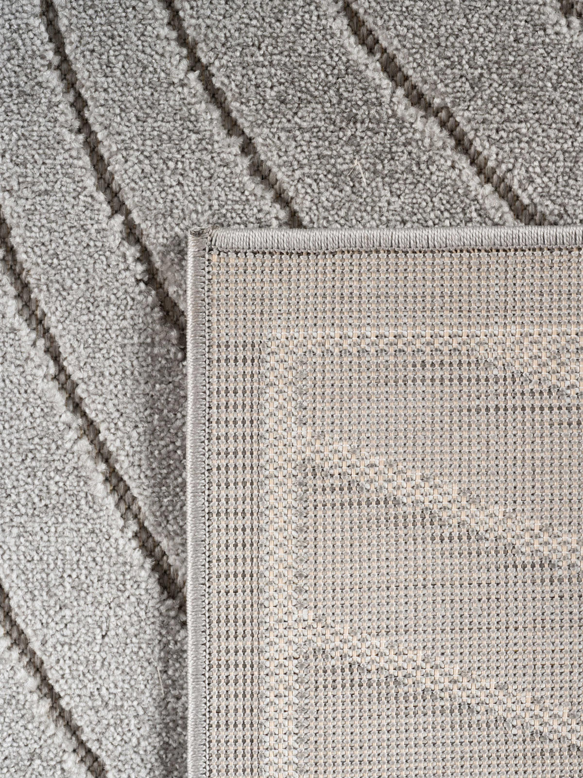 LÄUFER Outdoor, Fußbodenheizung-geeignet, mit Blattmotiv, ENGADIN in Silbergrau, 80 x 150 cm - Grau, Textil (80/150cm) - KADIMA DESIGN