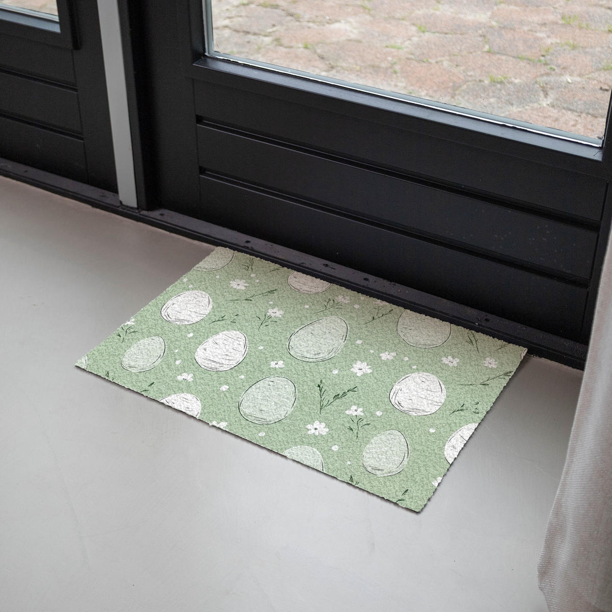 ROHOŽKA Zelená - vajcia - vzor 60x40 cm - lesná zelená, plast (40/60cm) - MuchoWow