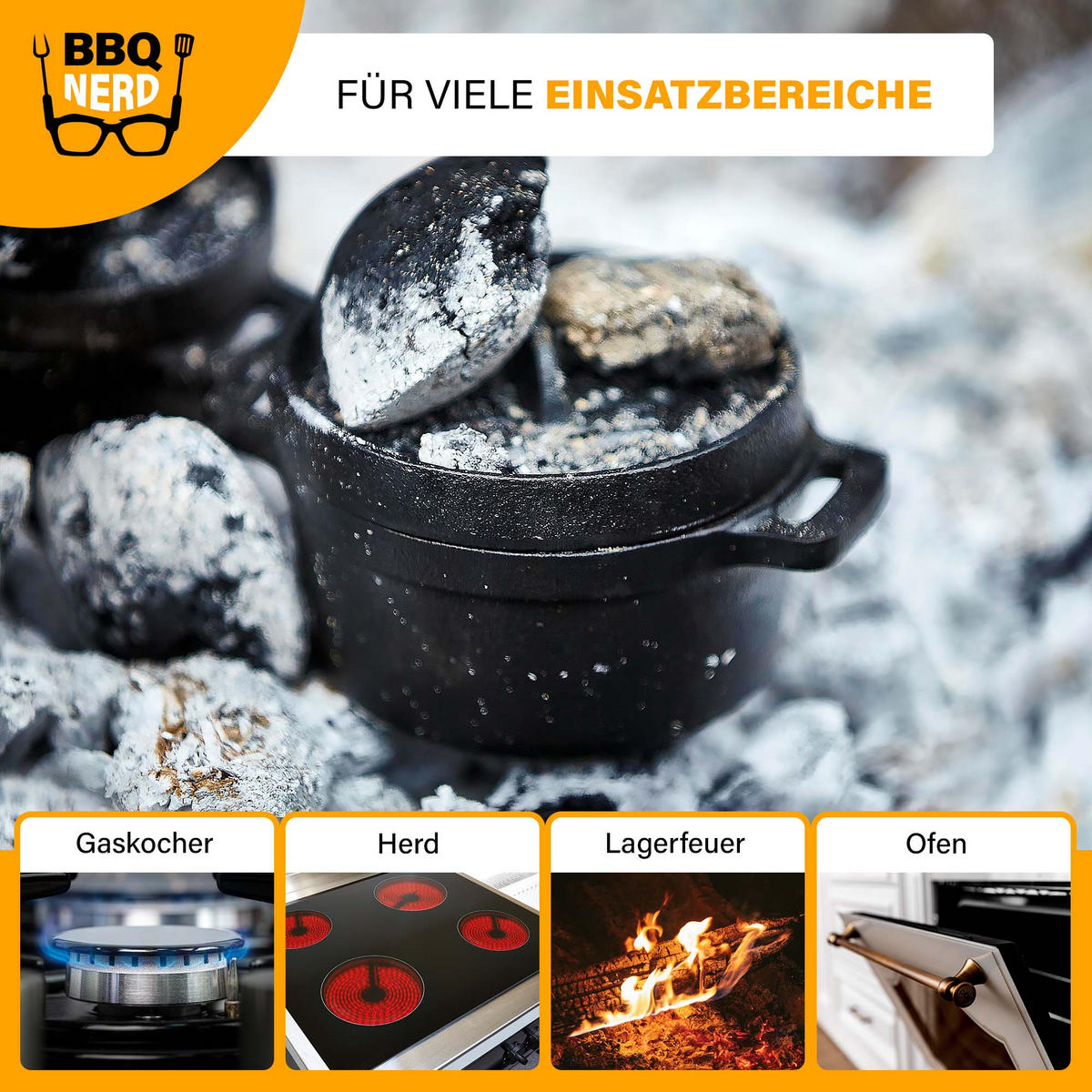 MINI-DUTCH-OVEN Gusseisen Feuertopf Gusstopf Grilltopf | Gusseisentopf 11x5cm - Schwarz, Metall (12/7/12cm) - BBQ Nerd
