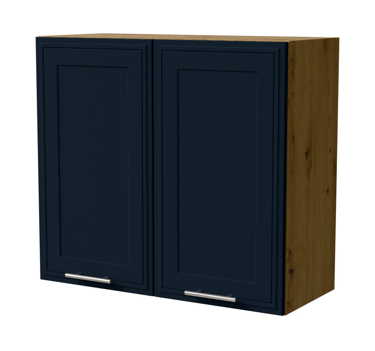 HÄNGESCHRANK Salo W3/80 Eiche Artisan / Indigo Matt 80 / 32,5 / 72cm - Eiche Artisan/Dunkelblau, Holz/Holzwerkstoff (80/72/32.5cm) - Feldmann-Wohnen