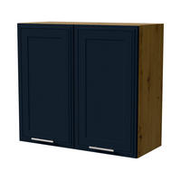 HÄNGESCHRANK Salo W3/80 Eiche Artisan / Indigo Matt 80 / 32,5 / 72cm - Eiche Artisan/Dunkelblau, Holz/Holzwerkstoff (80/72/32.5cm) - Feldmann-Wohnen