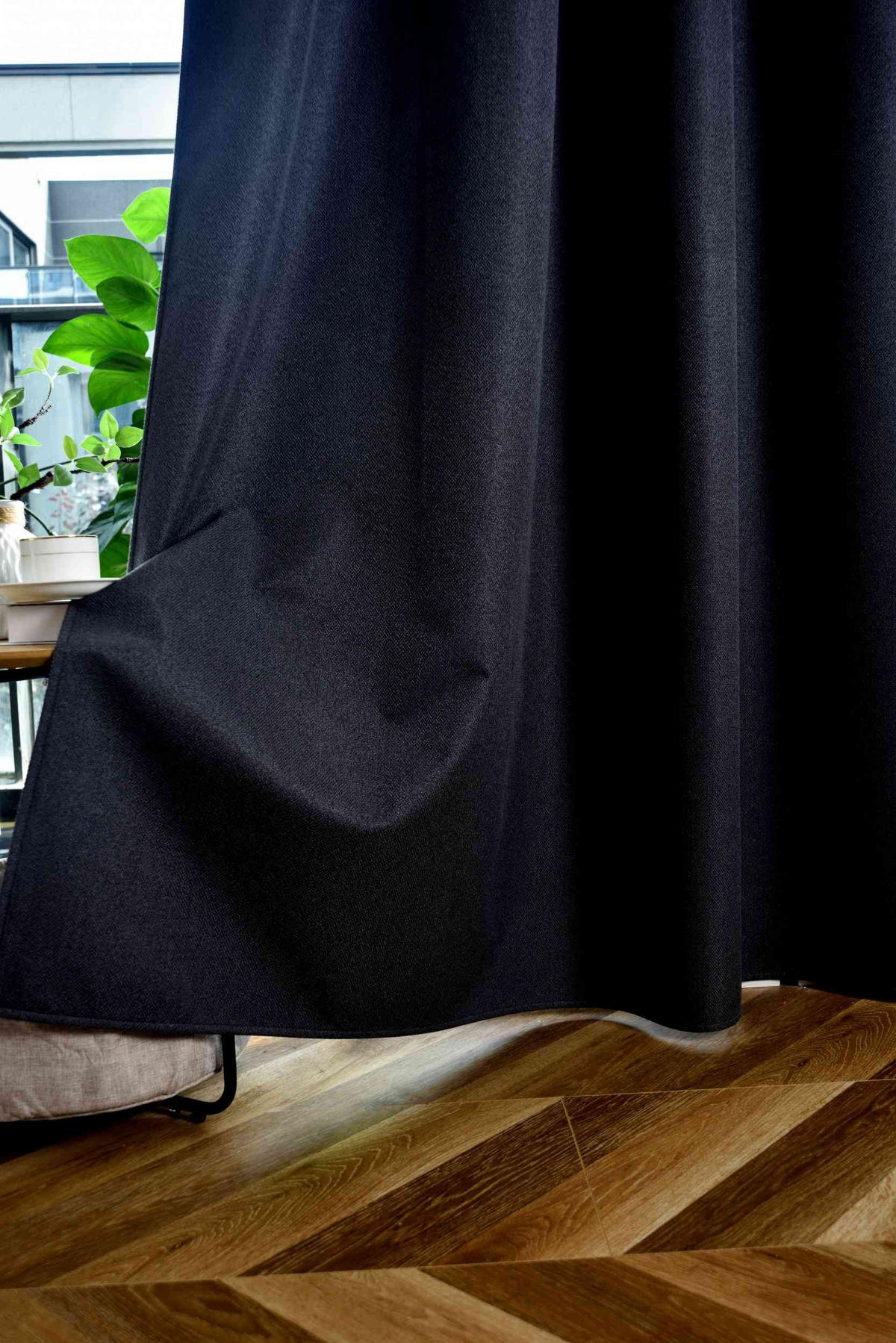 VORHANG 2ER SET »München Dark« HxB 245x145 cm Dunkelgrau - Dunkelgrau, Textil (145/245cm) - Gardinenbox