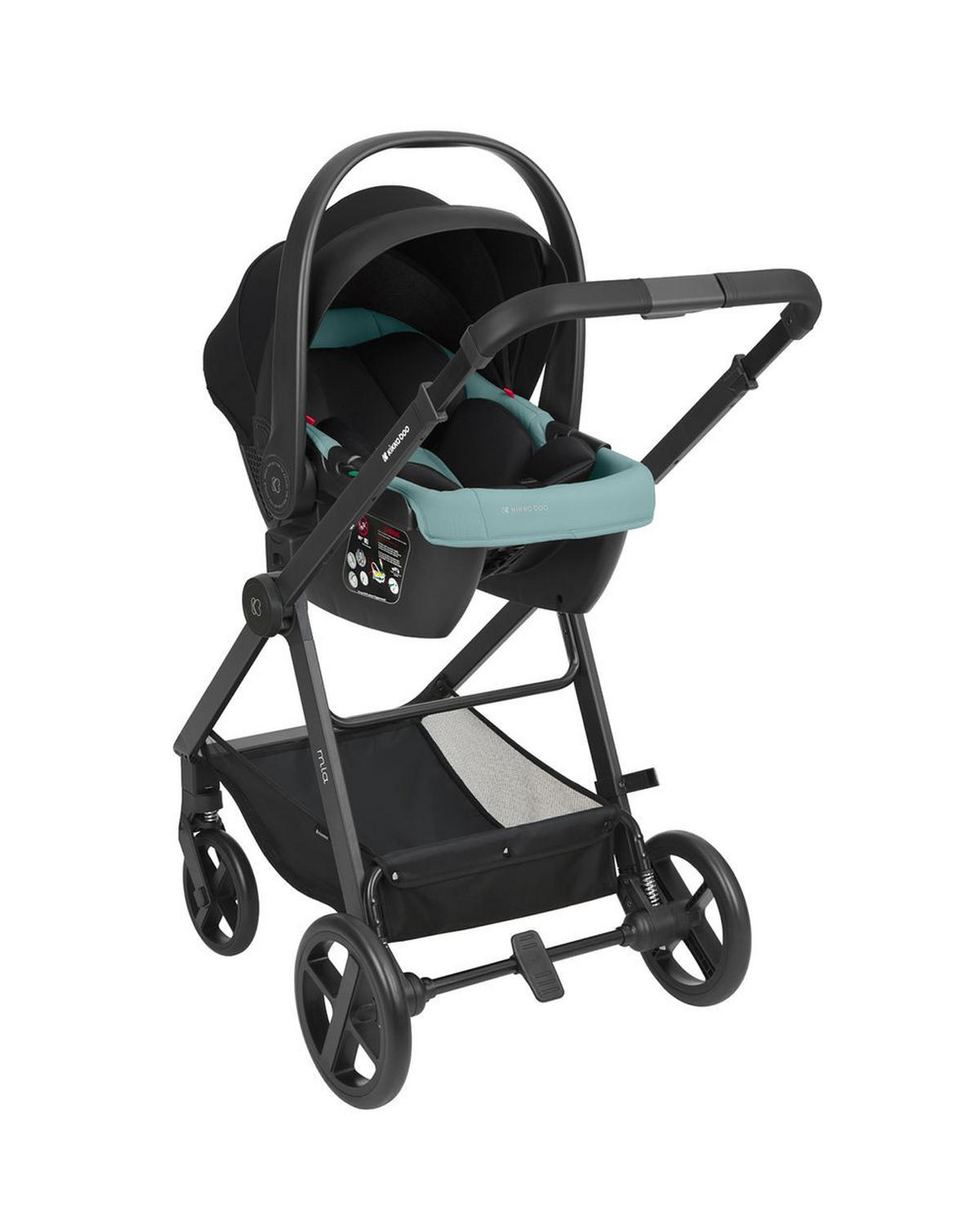KOMBIKINDERWAGEN Mia 3 in 1 grün Babywanne Babyschale Wickeltasche Matratze - Grün, Metall (72/53/99cm) - Kikka boo