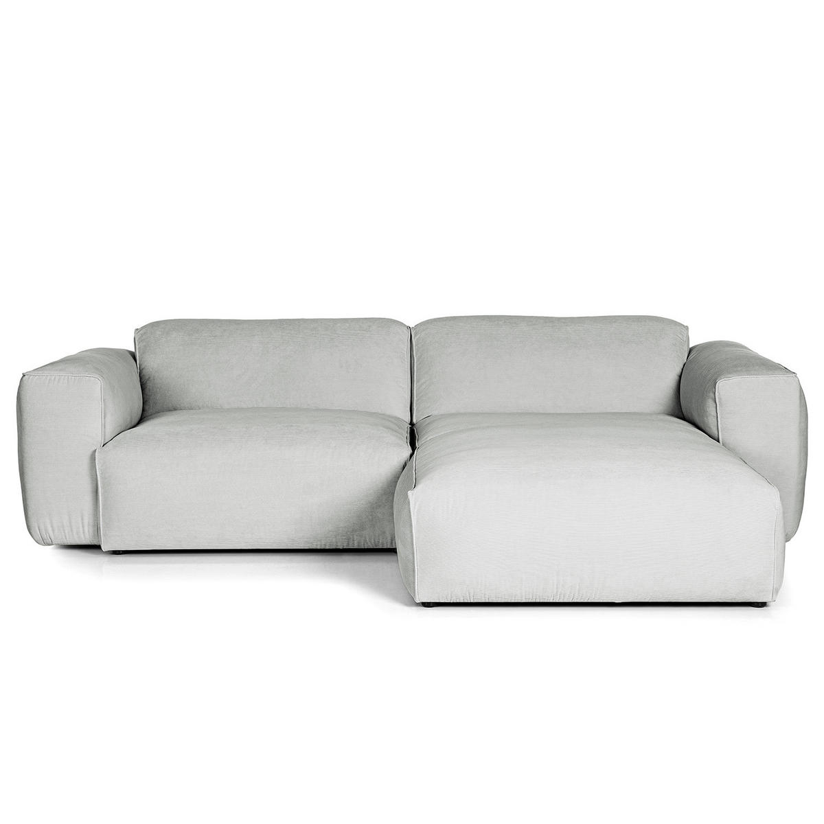 1,5-SITZER ECKSOFA mit Longchair - Schwarz/Grau, Kunststoff/Textil (260/173cm) - home24