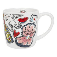 CAPPUCCINO-BECHER Valentinstag Du bist ein Schatz in Bunt - 500 ml - Multicolor, Keramik (0.5L) - Blond Amsterdam