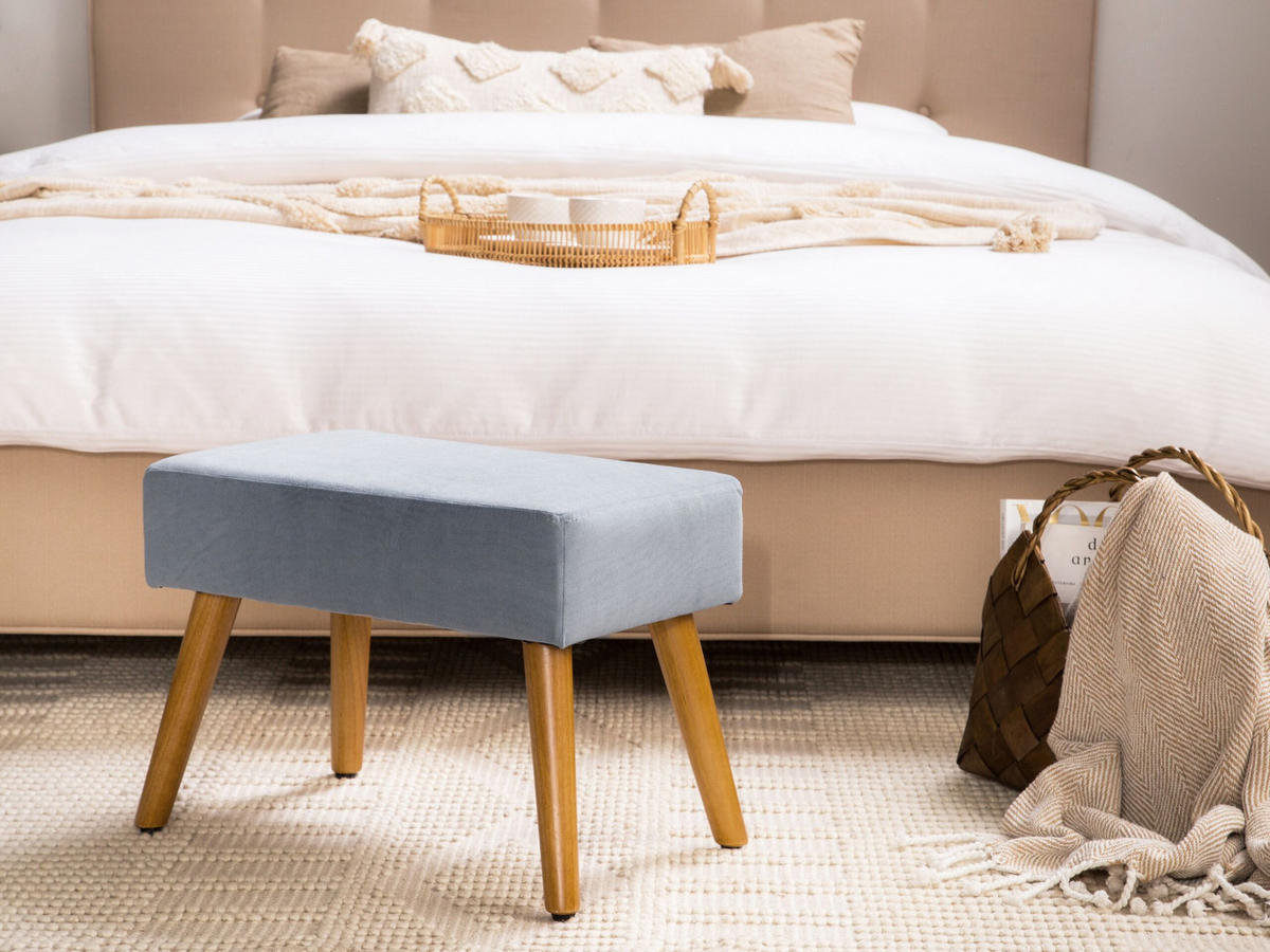 HOCKER Takoma 30/50/35 cm - Grau, Textil (50/35/30cm) - Beliani
