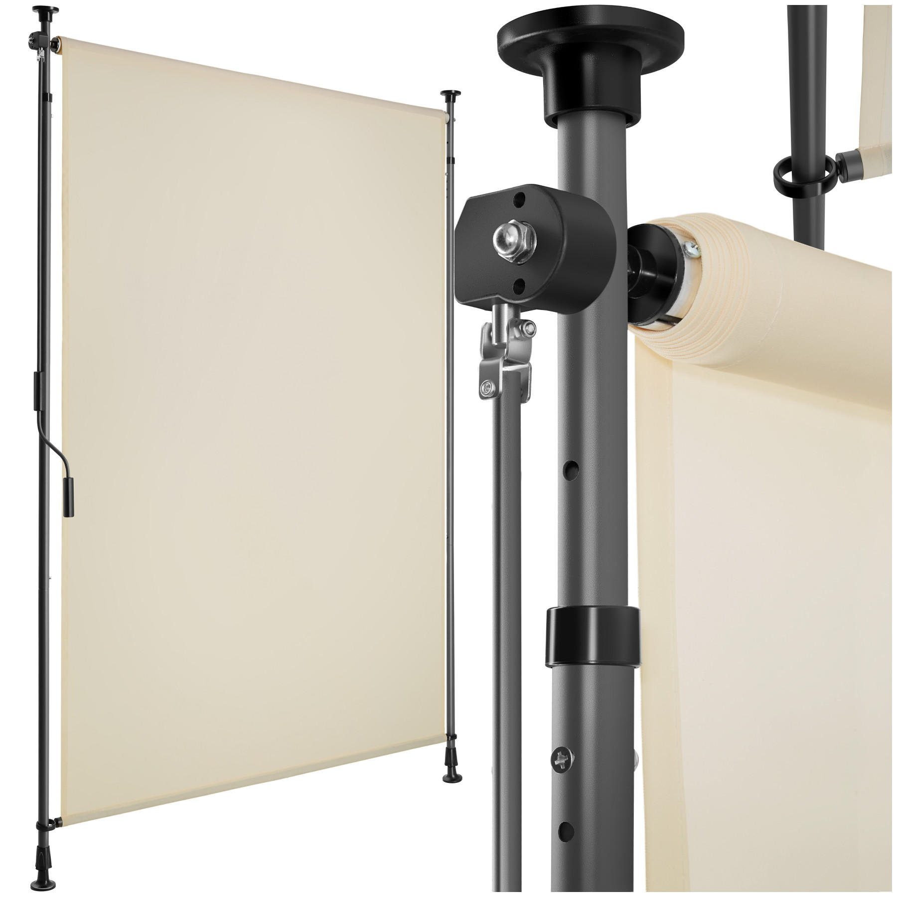 KLEMMMARKISE Taija,leichtgängige Handkurbel,beige - Beige, Kunststoff (108/310cm) - tectake