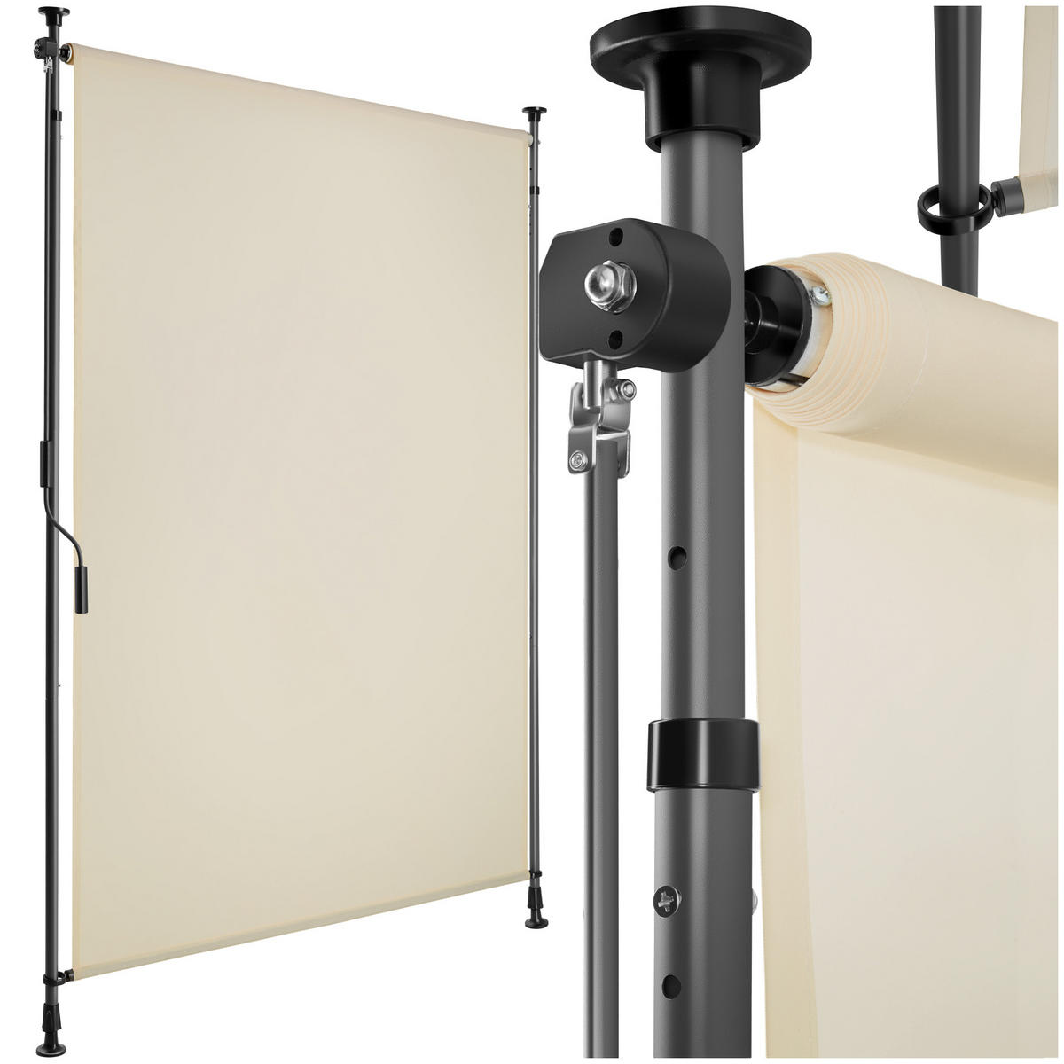 KLEMMMARKISE Taija,leichtgängige Handkurbel,beige - Beige, Kunststoff (108/310cm) - tectake