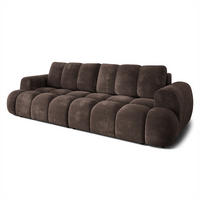 BETTSOFA DAFNE Braun Chenille-Stoff mit Schlaffunktion - Braun, Textil (300/88/113cm) - MASSENO