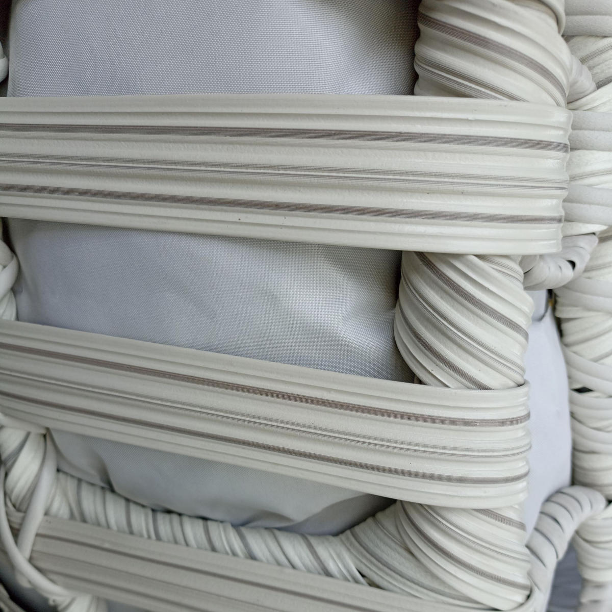 HÄNGESESSEL mit Gestell Rattan Cunda - Weiß, Metall (90/214/173cm) - Gowoll