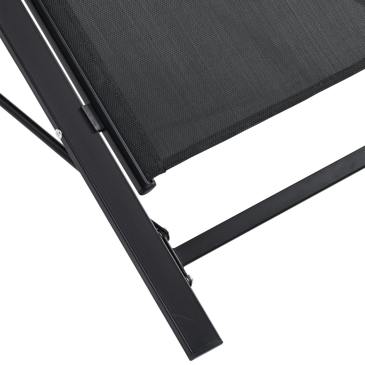 SONNENLIEGE 2er-Set DE-15584 mit Glastisch Schwarz - Schwarz, Metall (59/66/169cm) - ComfortXL