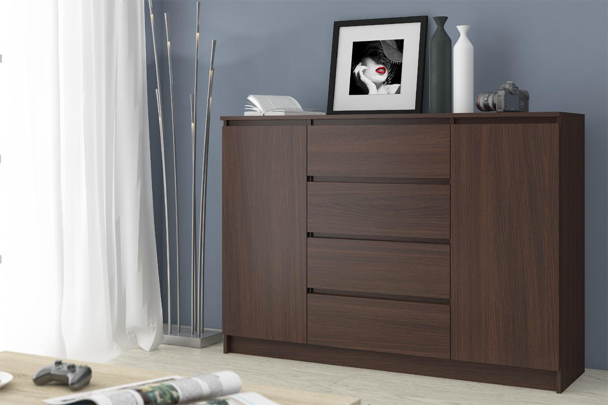 KOMMODE Dunkelbraun 99/138/40 - Dunkelbraun, Holzwerkstoff (138/99/40cm) - RAUMHIRSCH FURNITURE