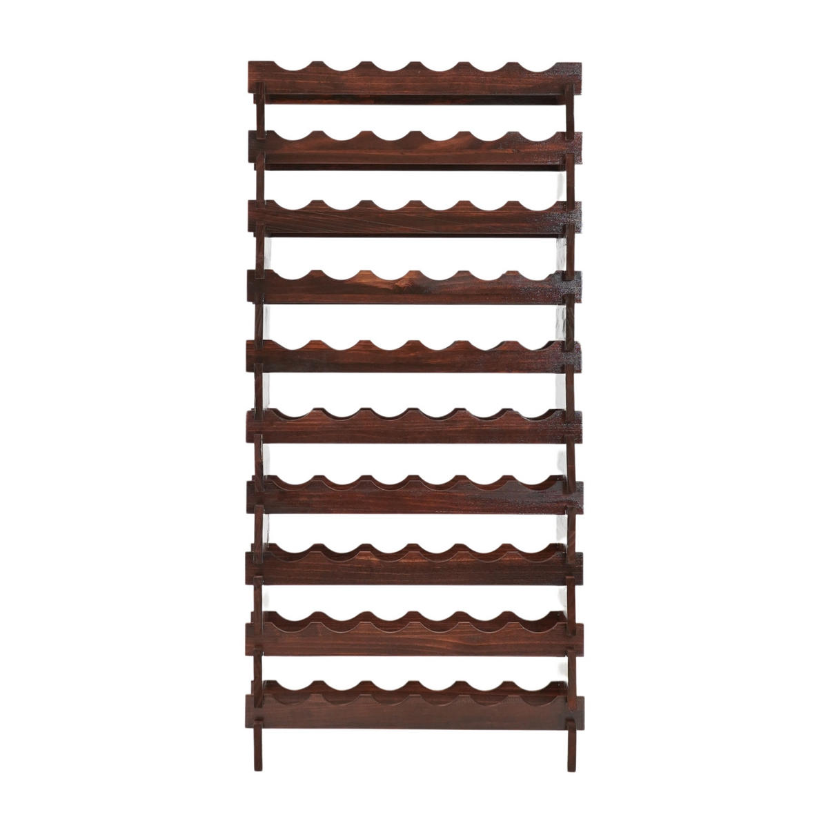 WEINREGAL NAVARRA aus Holz 135x65x28cm 60 Flaschen auf 10 Ebenen Braun geölt - Braun, Holz (65/135/28cm) - PROREGAL
