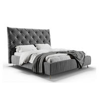 POLSTERBETT ANNY Grau Massivholz - Grau, Textil (160/200cm) - KAWOLA