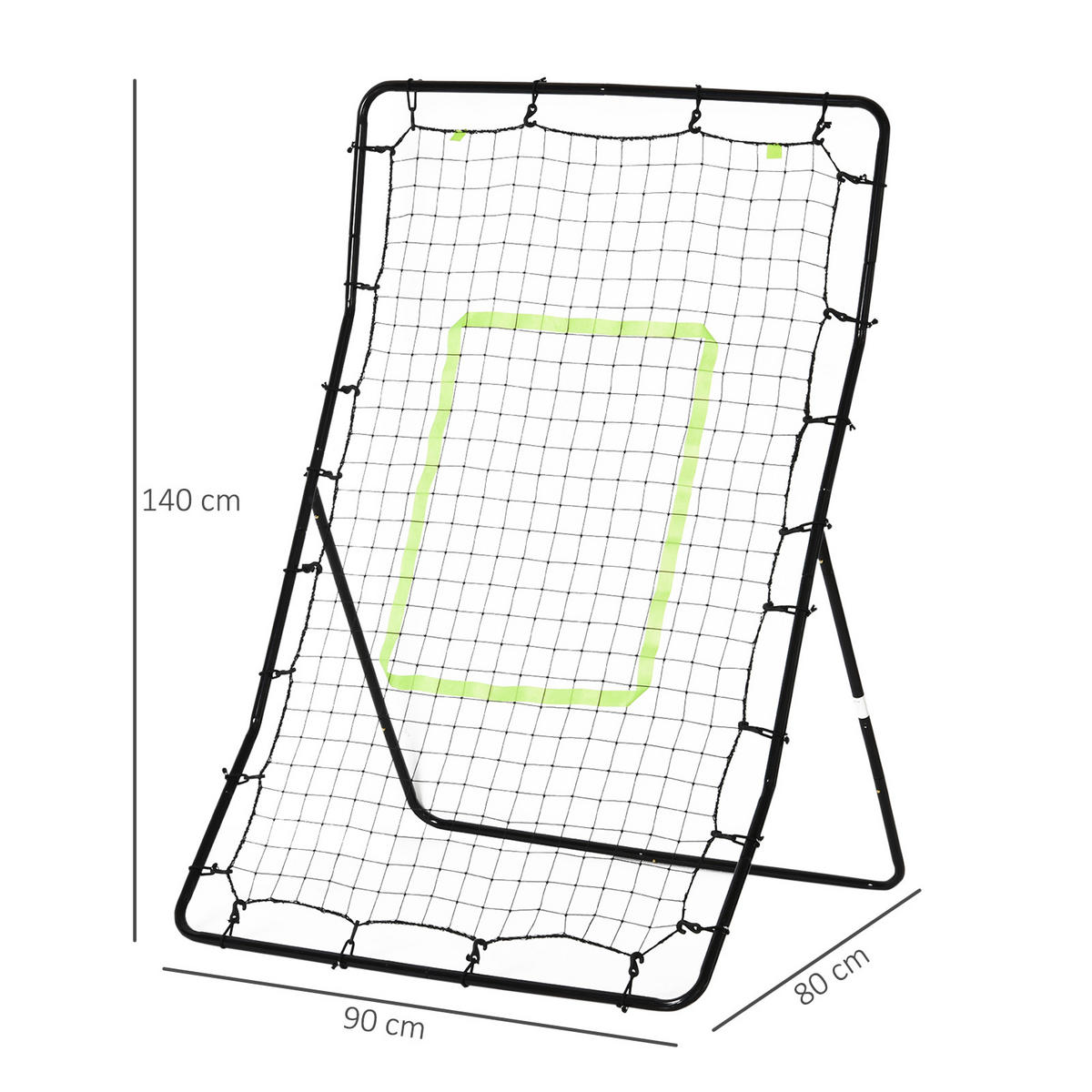 RÜCKPRALLWAND NETZ, Stahl/PE, Schwarz, 75x126cm - Schwarz, Metall (80/90cm) - HOMCOM
