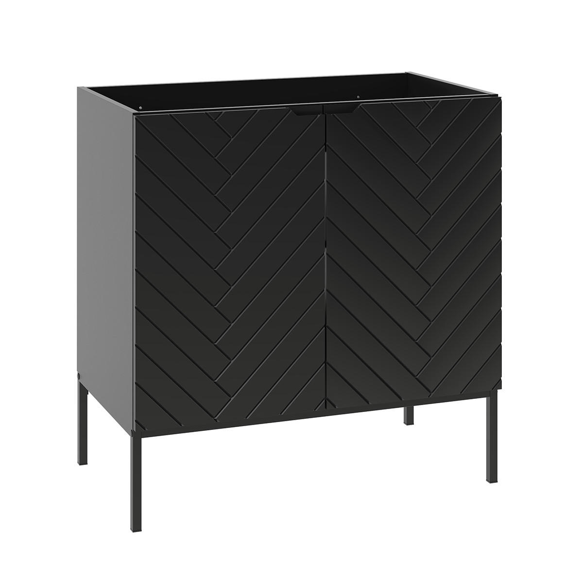 WASCHTISCHUNTERSCHRANK 80cm Daria Schwarz - Schwarz, Holzwerkstoff (80/82/45.8cm) - Petits-meubles