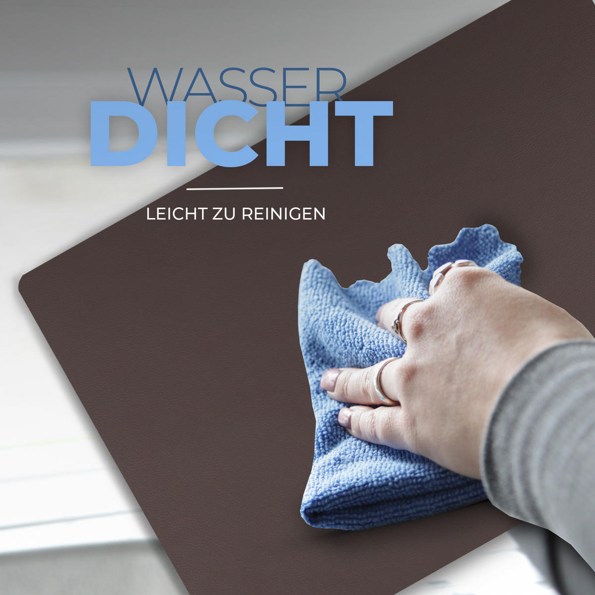 TISCHSET ( 4er Set ) abwischbares Lederimitat Platzdeckchen 46x33cm - Doppelseitiges Unifarben ( Braun / Beige ) Kunstleder Platzset - Beige, Kunststoff (33/46cm) - Bestlivings
