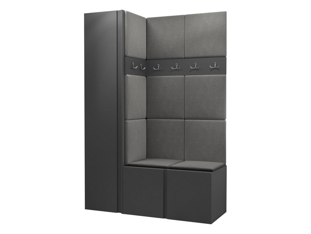 GARDEROBEN-SET Orion IX - Graphitfarben/Grau, Holzwerkstoff/Kunststoff (124/186/46cm) - MIRJAN24