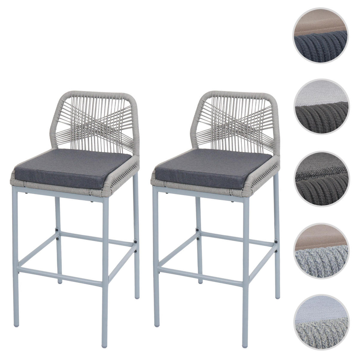 BARHOCKER Hellgrau, Grau - Hellgrau/Grau, Metall (42/101/52cm) - Jamb