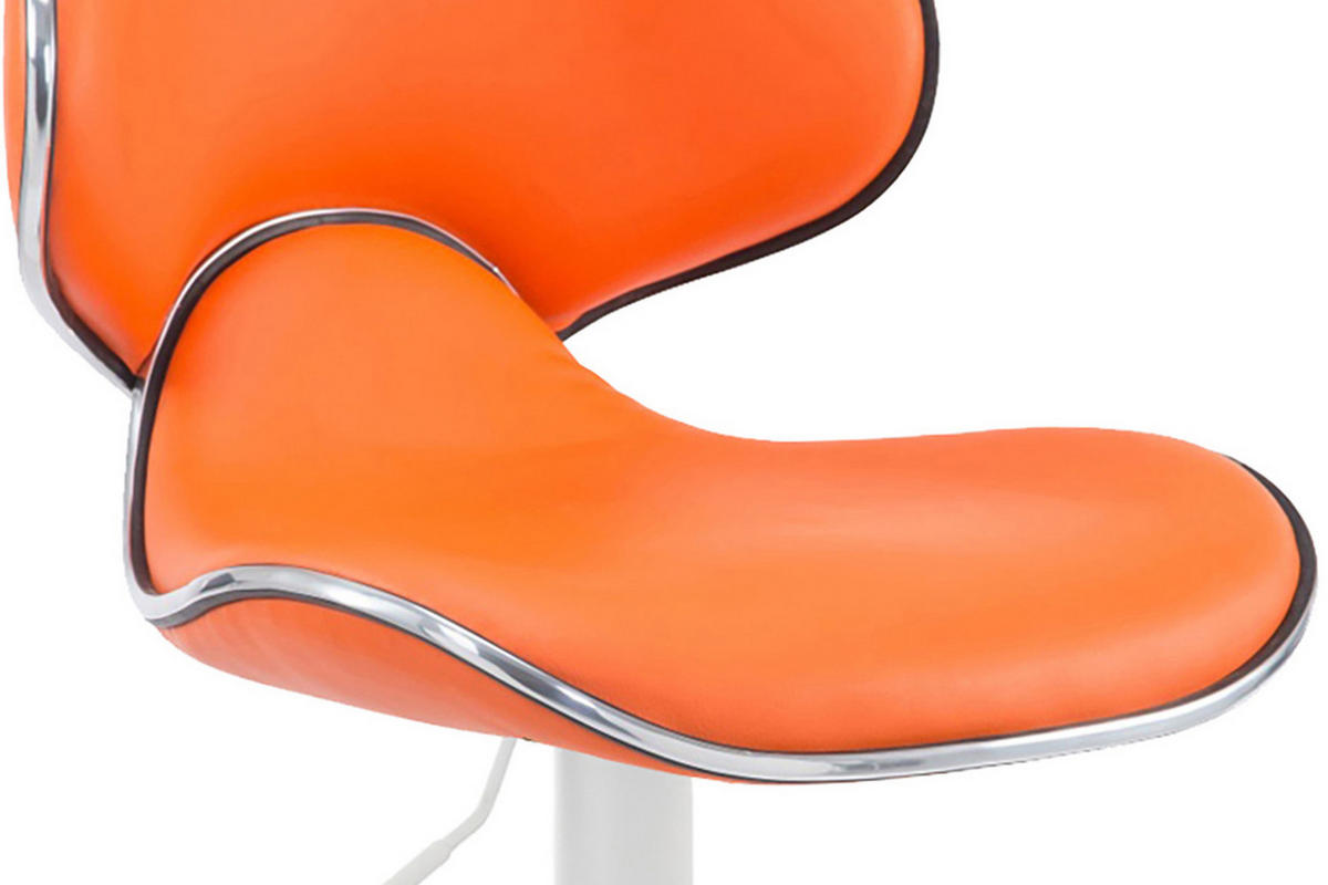 BARHOCKER 2er Set Las-Mallorcas Kunstleder weiß orange - Orange/Weiß, Kunststoff/Metall (46/108/49cm) - TPFLiving