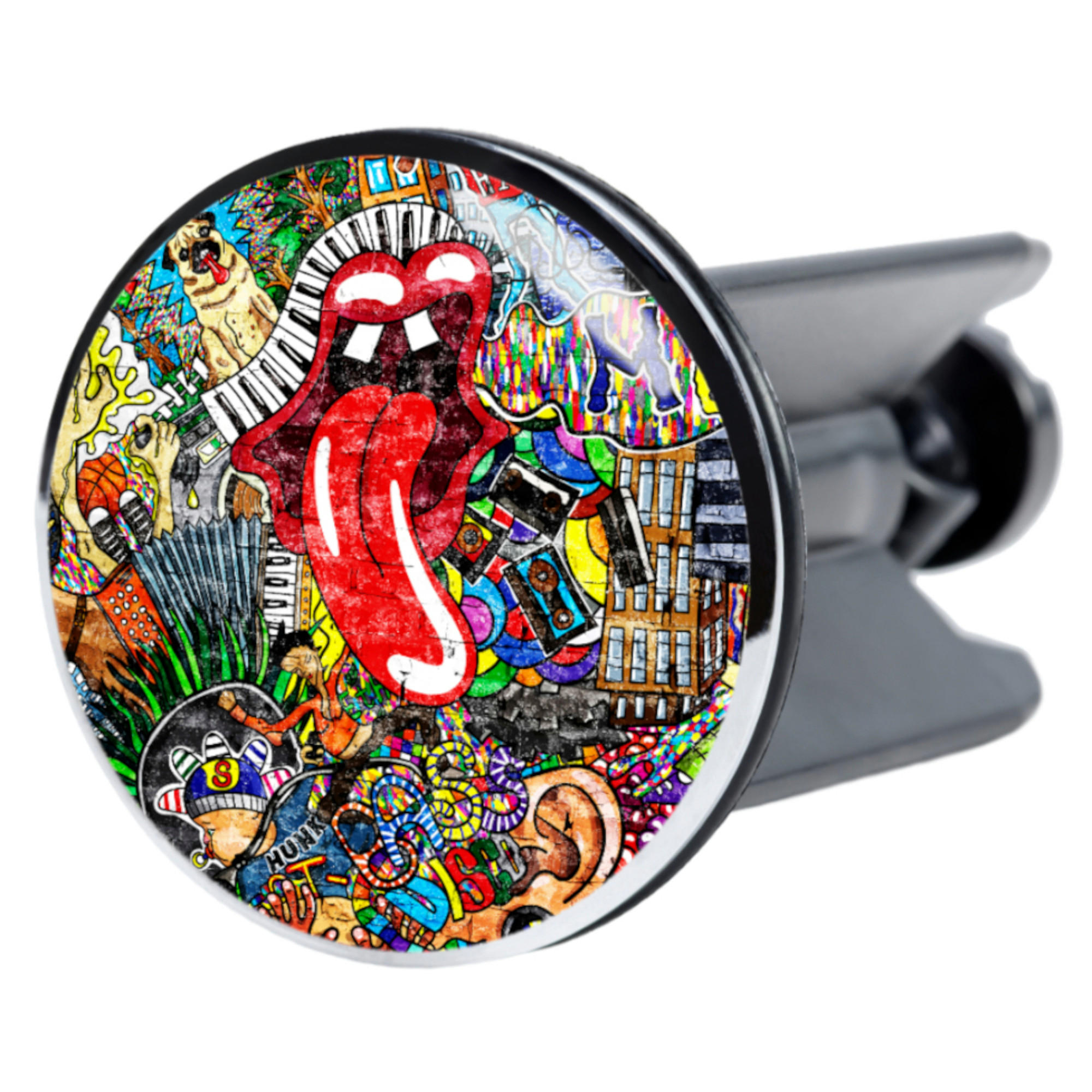 WASCHBECKENSTÖPSEL Graffiti - Multicolor, Kunststoff/Metall (4/7/7cm) - Sanilo