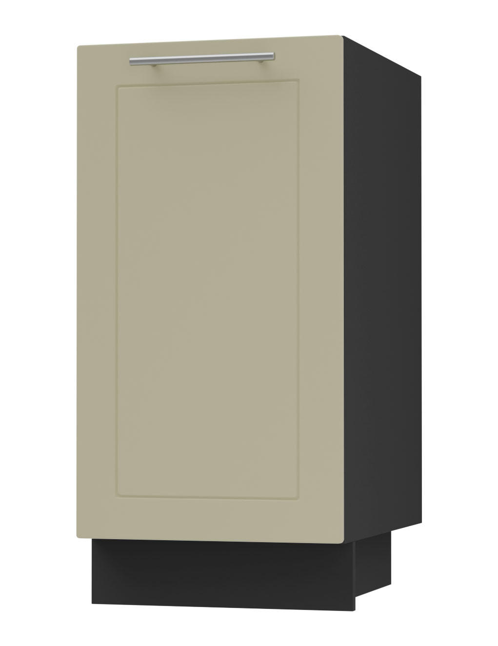 KÜCHENUNTERSCHRANK Kvantum D1D/40 Vanille Matt / Schwarz Matt 40 / 50 / 82cm - Creme/Schwarz, Holz/Holzwerkstoff (40/82/50cm) - Feldmann-Wohnen