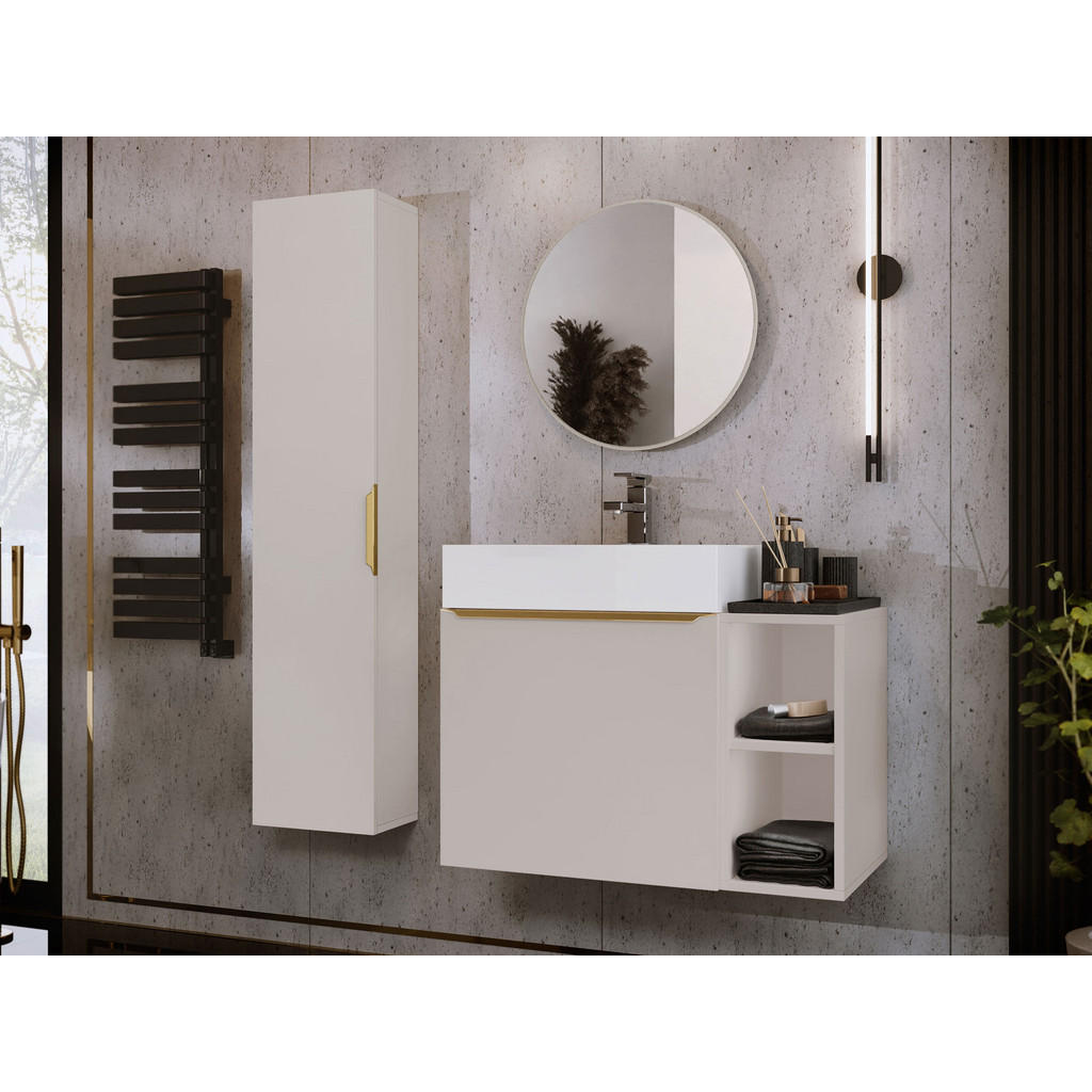 Thumbnail - Mirjan24 Badmöbel-Set, Kaschmir, Metall, Rechteckig, 79x79x43 cm, Badezimmer, Badmöbelsets & Badmöbelserien, Badmöbel-Se...