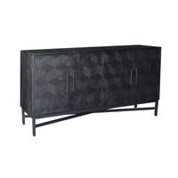 SIDEBOARD aus Holz und Metall 160cm, schwarz - Schwarz, Holz (160/85/45cm) - Giga Meubel