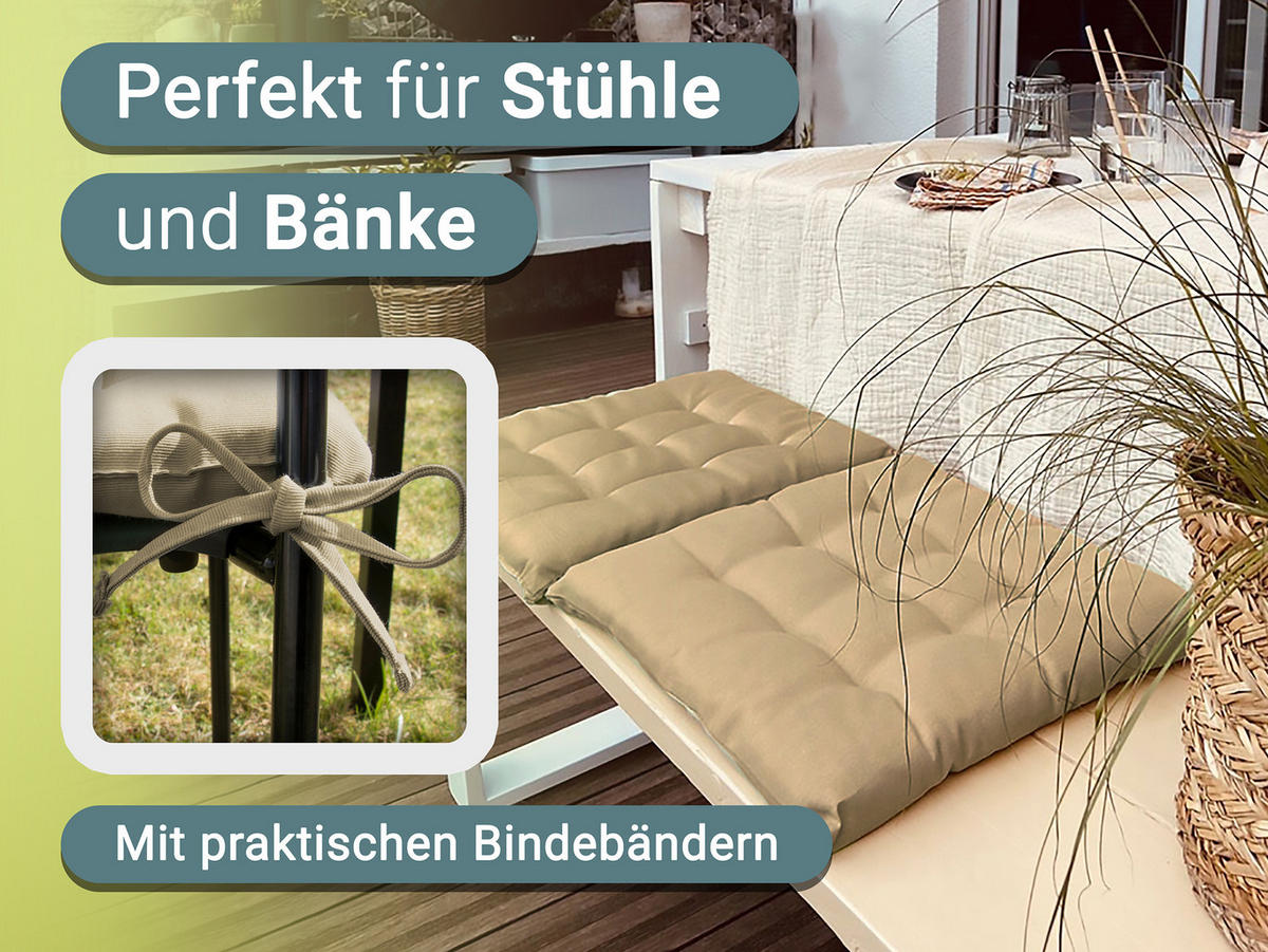 STUHLKISSEN, 4er-Set, 40x40 cm, 100% Polyester, Braun - Hellbraun, Textil (40/40/3cm) - Zollner