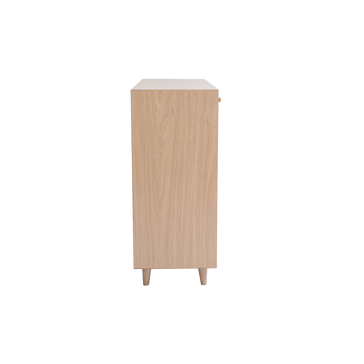 SCHUHSCHRANK Helles Holzdekor Eichenfurnier Goldenes Metall B110 cm SILVESTRE - Eiche Bianco, Holz (34.5/83.5/110cm) - Miliboo