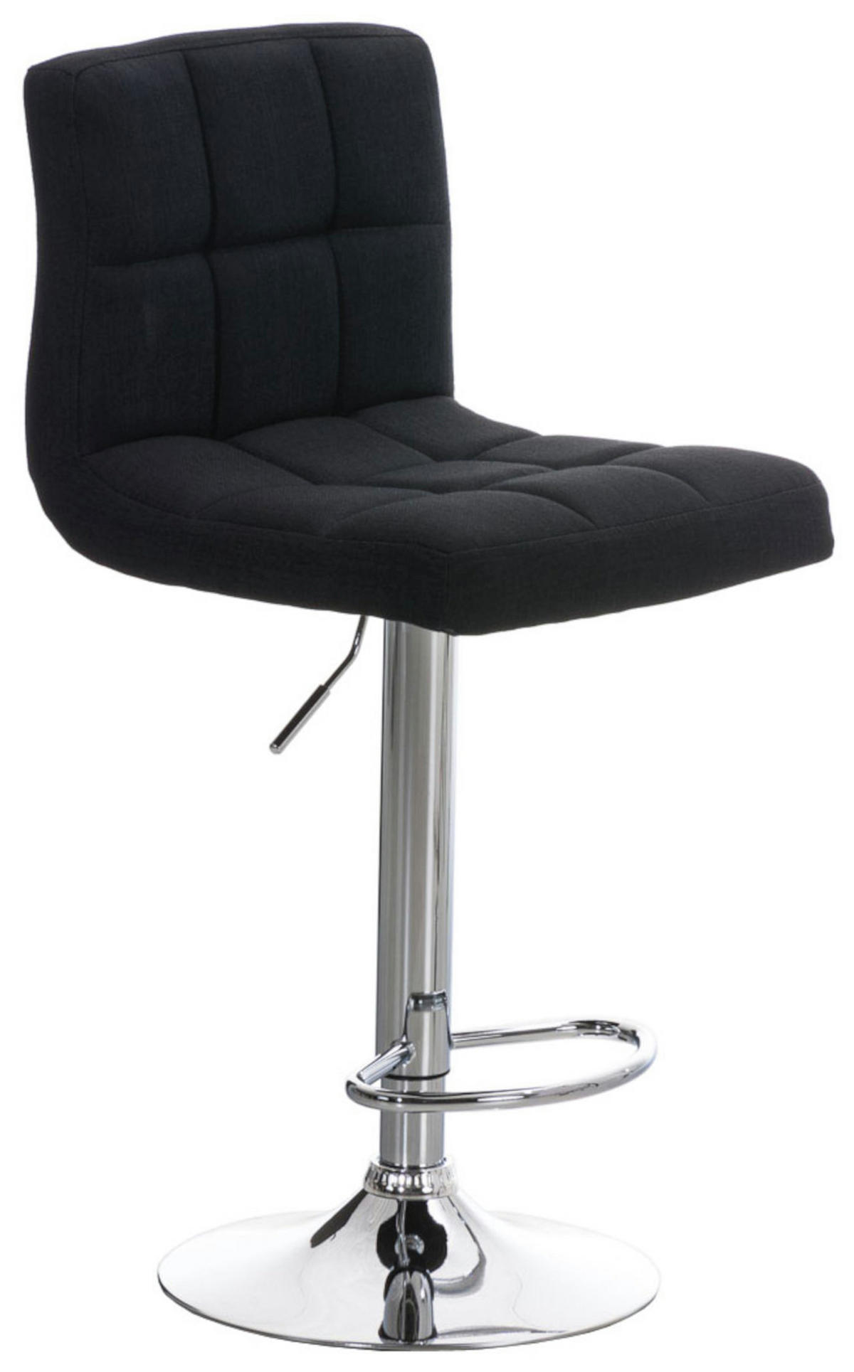 BARHOCKER 2er Set Stoff schwarz - Chromfarben/Schwarz, Textil/Metall (46/94/47cm) - CLP